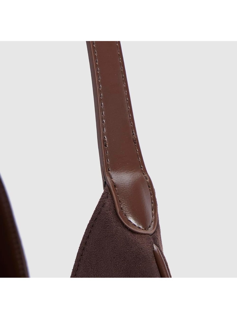 Urban Revivo Brown Suede Bag with Gold Hardware - Picture 7 of 8